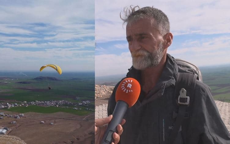 Yamaç paraşütü sporcusu, Kürtçe seçmeli dersler için havalandı