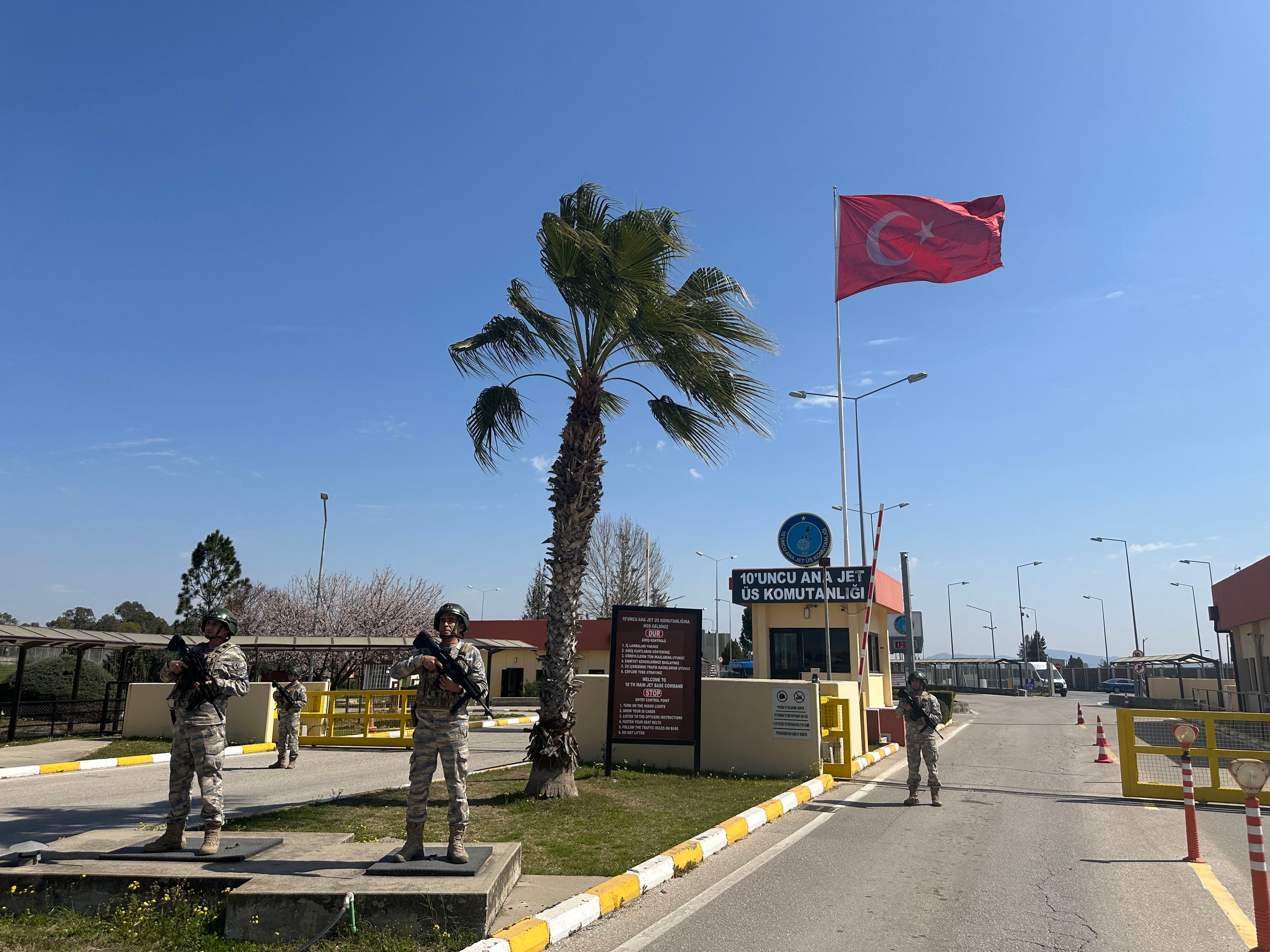 Turkish soldiers waiting in front of Incirlik military base in Adana on March 12, 2026. Photo: Turkish Ministry of National Defense